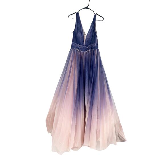 Mac Duggal 20221 Purple Sleeveless Ombre Tulle Formal Ball Gown Size 8 NWT - Picture 5 of 7